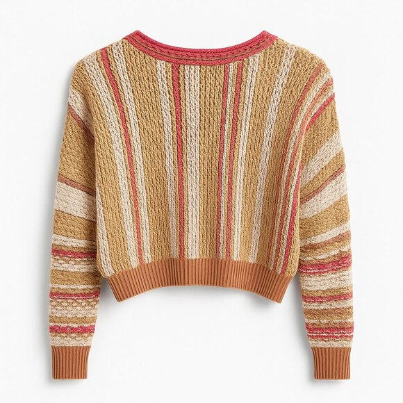 Free People Multicolor Textured Knit Sweater – Size S – Boho Chic - Picture 4 of 8